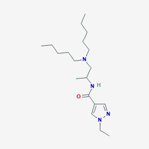 molecular formula C19H36N4O B10952899 N-[1-(dipentylamino)propan-2-yl]-1-ethyl-1H-pyrazole-4-carboxamide 