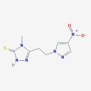 4-methyl-5-[2-(4-nitro-1H-pyrazol-1-yl)ethyl]-4H-1,2,4-triazole-3-thiol