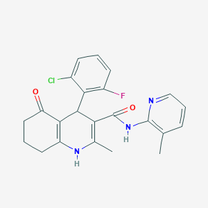 molecular formula C23H21ClFN3O2 B10952923 4-(2-chloro-6-fluorophenyl)-2-methyl-N-(3-methylpyridin-2-yl)-5-oxo-1,4,5,6,7,8-hexahydroquinoline-3-carboxamide 