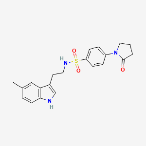 molecular formula C21H23N3O3S B10952974 N-[2-(5-methyl-1H-indol-3-yl)ethyl]-4-(2-oxopyrrolidin-1-yl)benzenesulfonamide 