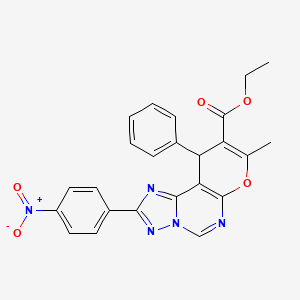 ethyl 8-methyl-2-(4-nitrophenyl)-10-phenyl-10H-pyrano[3,2-e][1,2,4]triazolo[1,5-c]pyrimidine-9-carboxylate