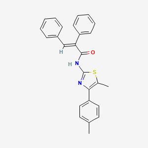 (2E)-N-[5-methyl-4-(4-methylphenyl)-1,3-thiazol-2-yl]-2,3-diphenylprop-2-enamide