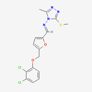 N-[(E)-{5-[(2,3-dichlorophenoxy)methyl]furan-2-yl}methylidene]-3-methyl-5-(methylsulfanyl)-4H-1,2,4-triazol-4-amine