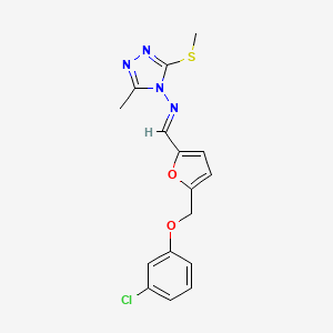 N-[(E)-{5-[(3-chlorophenoxy)methyl]furan-2-yl}methylidene]-3-methyl-5-(methylsulfanyl)-4H-1,2,4-triazol-4-amine