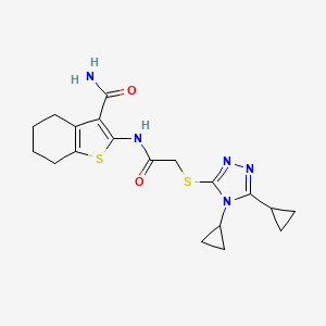 2-({[(4,5-dicyclopropyl-4H-1,2,4-triazol-3-yl)sulfanyl]acetyl}amino)-4,5,6,7-tetrahydro-1-benzothiophene-3-carboxamide