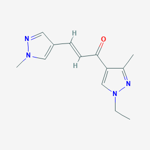 molecular formula C13H16N4O B10953043 (2E)-1-(1-ethyl-3-methyl-1H-pyrazol-4-yl)-3-(1-methyl-1H-pyrazol-4-yl)prop-2-en-1-one 