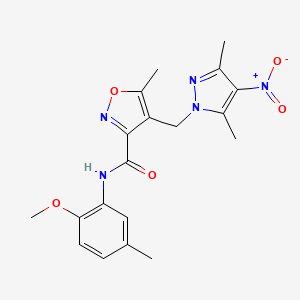 4-[(3,5-dimethyl-4-nitro-1H-pyrazol-1-yl)methyl]-N-(2-methoxy-5-methylphenyl)-5-methyl-1,2-oxazole-3-carboxamide