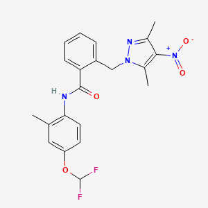 N-[4-(difluoromethoxy)-2-methylphenyl]-2-[(3,5-dimethyl-4-nitro-1H-pyrazol-1-yl)methyl]benzamide