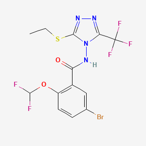 5-bromo-2-(difluoromethoxy)-N-[3-(ethylsulfanyl)-5-(trifluoromethyl)-4H-1,2,4-triazol-4-yl]benzamide