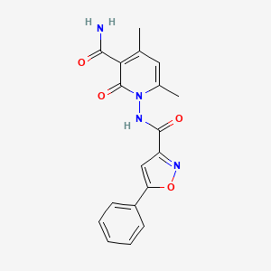 4,6-Dimethyl-2-oxo-1-{[(5-phenyl-1,2-oxazol-3-yl)carbonyl]amino}-1,2-dihydropyridine-3-carboxamide