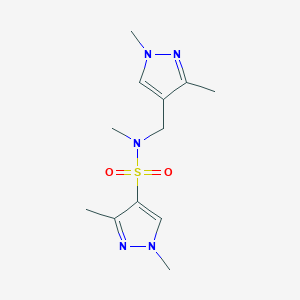 molecular formula C12H19N5O2S B10953101 N-[(1,3-dimethyl-1H-pyrazol-4-yl)methyl]-N,1,3-trimethyl-1H-pyrazole-4-sulfonamide 