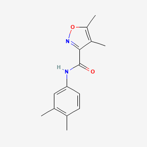 molecular formula C14H16N2O2 B10953112 N-(3,4-dimethylphenyl)-4,5-dimethyl-1,2-oxazole-3-carboxamide 