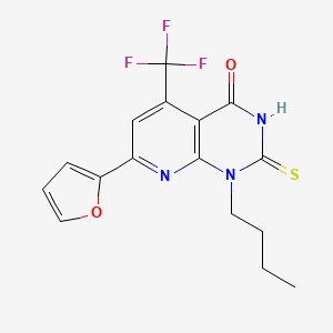 1-butyl-7-(furan-2-yl)-2-sulfanyl-5-(trifluoromethyl)pyrido[2,3-d]pyrimidin-4(1H)-one