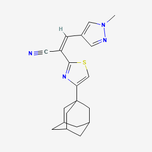 molecular formula C20H22N4S B10953123 2-Thiazoleacetonitrile, alpha-[(1-methyl-1H-pyrazol-4-yl)methylidene]-4-tricyclo[3.3.1.1(3,7)]dec-1-yl- 