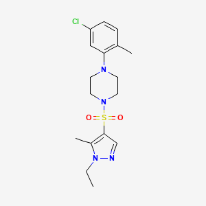 molecular formula C17H23ClN4O2S B10953136 1-(5-chloro-2-methylphenyl)-4-[(1-ethyl-5-methyl-1H-pyrazol-4-yl)sulfonyl]piperazine 