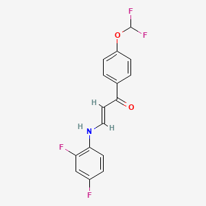 molecular formula C16H11F4NO2 B10953147 (2E)-1-[4-(difluoromethoxy)phenyl]-3-[(2,4-difluorophenyl)amino]prop-2-en-1-one 