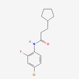 molecular formula C14H17BrFNO B10953161 N-(4-bromo-2-fluorophenyl)-3-cyclopentylpropanamide 