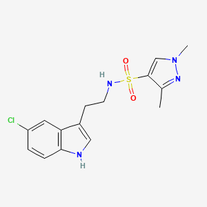 molecular formula C15H17ClN4O2S B10953199 N-[2-(5-chloro-1H-indol-3-yl)ethyl]-1,3-dimethyl-1H-pyrazole-4-sulfonamide 