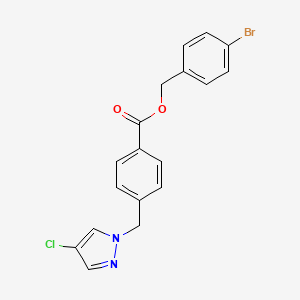 molecular formula C18H14BrClN2O2 B10953202 4-bromobenzyl 4-[(4-chloro-1H-pyrazol-1-yl)methyl]benzoate 