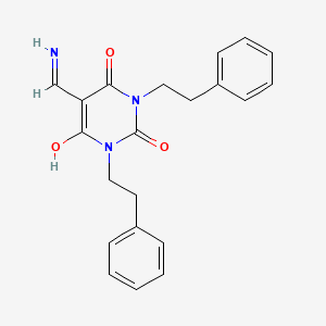 molecular formula C21H21N3O3 B10953214 5-(aminomethylidene)-1,3-bis(2-phenylethyl)pyrimidine-2,4,6(1H,3H,5H)-trione 