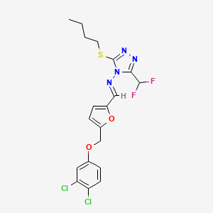 3-(butylsulfanyl)-N-[(E)-{5-[(3,4-dichlorophenoxy)methyl]furan-2-yl}methylidene]-5-(difluoromethyl)-4H-1,2,4-triazol-4-amine