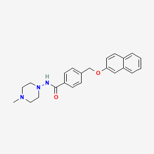 molecular formula C23H25N3O2 B10953228 N-(4-methylpiperazin-1-yl)-4-[(naphthalen-2-yloxy)methyl]benzamide 