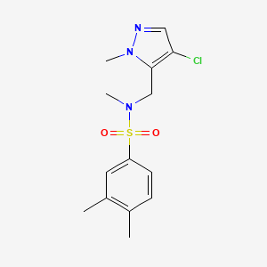 N-[(4-chloro-1-methyl-1H-pyrazol-5-yl)methyl]-N,3,4-trimethylbenzenesulfonamide