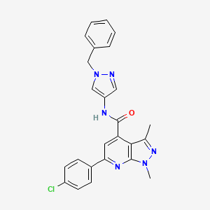 N-(1-benzyl-1H-pyrazol-4-yl)-6-(4-chlorophenyl)-1,3-dimethyl-1H-pyrazolo[3,4-b]pyridine-4-carboxamide