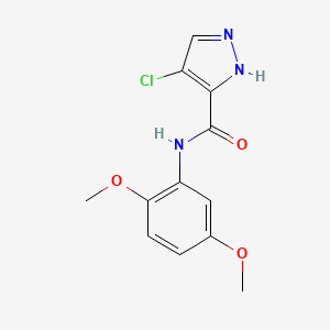 molecular formula C12H12ClN3O3 B10953252 4-chloro-N-(2,5-dimethoxyphenyl)-1H-pyrazole-3-carboxamide 