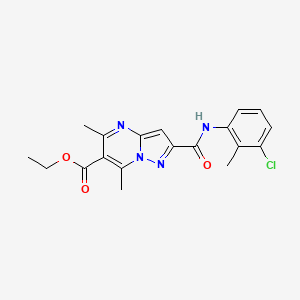 Ethyl 2-[(3-chloro-2-methylphenyl)carbamoyl]-5,7-dimethylpyrazolo[1,5-a]pyrimidine-6-carboxylate