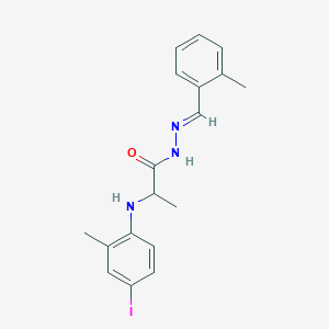 2-(4-Iodo-2-methylanilino)-N'-[(E)-1-(2-methylphenyl)methylidene]propanohydrazide