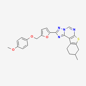 2-{5-[(4-Methoxyphenoxy)methyl]-2-furyl}-9-methyl-8,9,10,11-tetrahydro[1]benzothieno[3,2-E][1,2,4]triazolo[1,5-C]pyrimidine