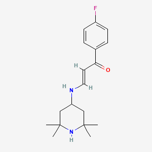 molecular formula C18H25FN2O B10953315 (2E)-1-(4-fluorophenyl)-3-[(2,2,6,6-tetramethylpiperidin-4-yl)amino]prop-2-en-1-one 