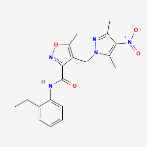 4-[(3,5-dimethyl-4-nitro-1H-pyrazol-1-yl)methyl]-N-(2-ethylphenyl)-5-methyl-1,2-oxazole-3-carboxamide