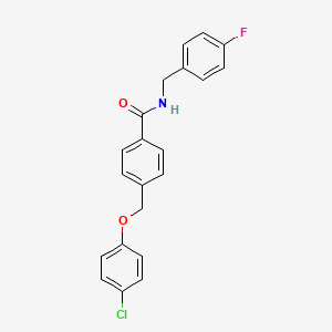 molecular formula C21H17ClFNO2 B10953377 4-[(4-chlorophenoxy)methyl]-N-(4-fluorobenzyl)benzamide 