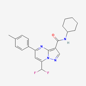 molecular formula C21H22F2N4O B10953382 N-cyclohexyl-7-(difluoromethyl)-5-(4-methylphenyl)pyrazolo[1,5-a]pyrimidine-3-carboxamide 