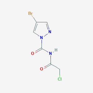 molecular formula C6H5BrClN3O2 B10953553 Pyrazole-1-carboxamide, 4-bromo-N-chloroacetyl- 