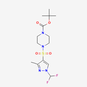 tert-butyl 4-{[1-(difluoromethyl)-3-methyl-1H-pyrazol-4-yl]sulfonyl}piperazine-1-carboxylate