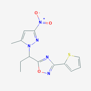 5-[1-(5-methyl-3-nitro-1H-pyrazol-1-yl)propyl]-3-(thiophen-2-yl)-1,2,4-oxadiazole