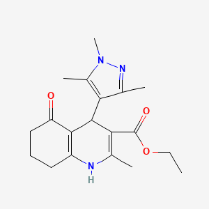 molecular formula C19H25N3O3 B10953610 ethyl 2-methyl-5-oxo-4-(1,3,5-trimethyl-1H-pyrazol-4-yl)-1,4,5,6,7,8-hexahydroquinoline-3-carboxylate 