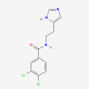 molecular formula C12H11Cl2N3O B10953612 3,4-dichloro-N-[2-(1H-imidazol-4-yl)ethyl]benzamide 