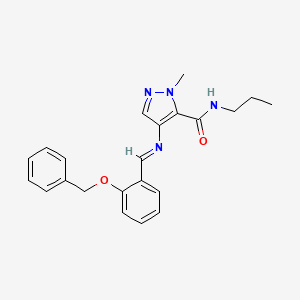 4-({(E)-[2-(benzyloxy)phenyl]methylidene}amino)-1-methyl-N-propyl-1H-pyrazole-5-carboxamide