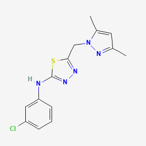 N-(3-chlorophenyl)-5-[(3,5-dimethyl-1H-pyrazol-1-yl)methyl]-1,3,4-thiadiazol-2-amine