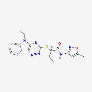 2-({5-Ethyl-[1,2,4]triazino[5,6-B]indol-3-YL}sulfanyl)-N-(5-methyl-1,2-oxazol-3-YL)butanamide