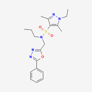 1-ethyl-3,5-dimethyl-N-[(5-phenyl-1,3,4-oxadiazol-2-yl)methyl]-N-propyl-1H-pyrazole-4-sulfonamide