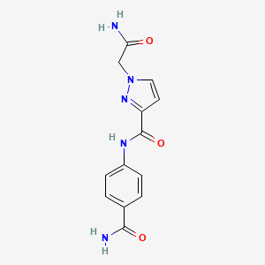 1-(2-amino-2-oxoethyl)-N-(4-carbamoylphenyl)-1H-pyrazole-3-carboxamide