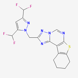 2-{[3,5-bis(difluoromethyl)-1H-pyrazol-1-yl]methyl}-8,9,10,11-tetrahydro[1]benzothieno[3,2-e][1,2,4]triazolo[1,5-c]pyrimidine