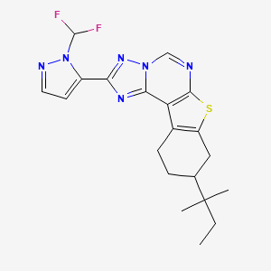 2-[1-(Difluoromethyl)-1H-pyrazol-5-YL]-9-(tert-pentyl)-8,9,10,11-tetrahydro[1]benzothieno[3,2-E][1,2,4]triazolo[1,5-C]pyrimidine