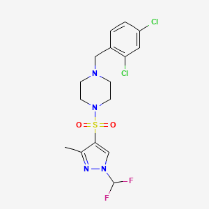 1-(2,4-dichlorobenzyl)-4-{[1-(difluoromethyl)-3-methyl-1H-pyrazol-4-yl]sulfonyl}piperazine