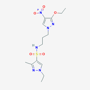 molecular formula C14H22N6O5S B10953742 N-[3-(3-ethoxy-4-nitro-1H-pyrazol-1-yl)propyl]-1-ethyl-3-methyl-1H-pyrazole-4-sulfonamide 